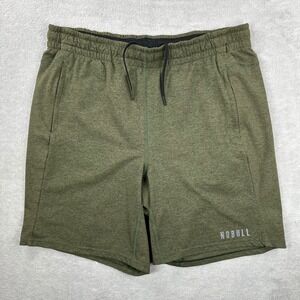 NOBULL Athletic Shorts Men Large Olive Green Heather 7" Inseam Training Gym WOD